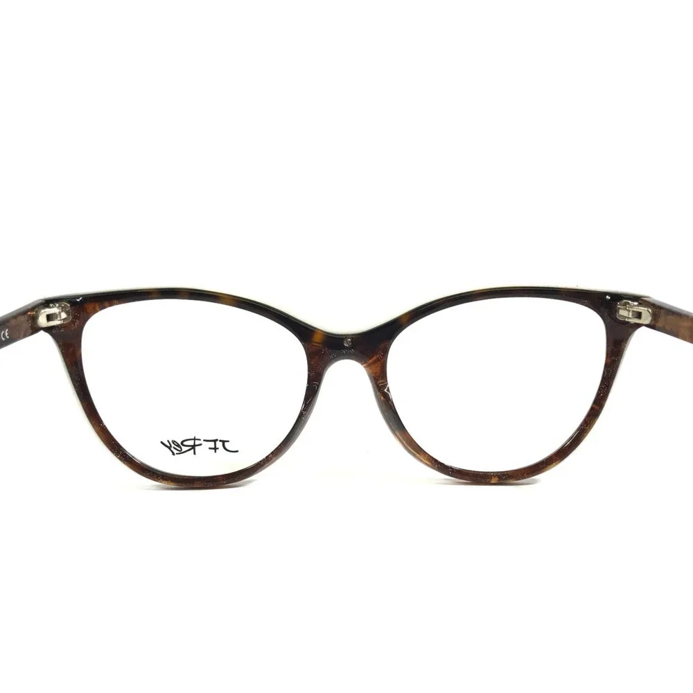 J.F. Rey Eyeglasses Frames JF1403 9010 Brown White Brown Sparkly 52-17-143